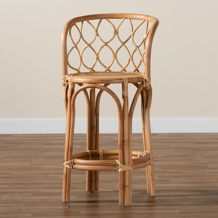 Baxton Studio Diana Modern and Contemporary Natural Finished Rattan Counter Stool 185-11877-Zoro